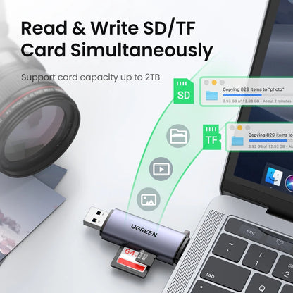 Card Reader USB3.0&USB C to SD for PC Laptop